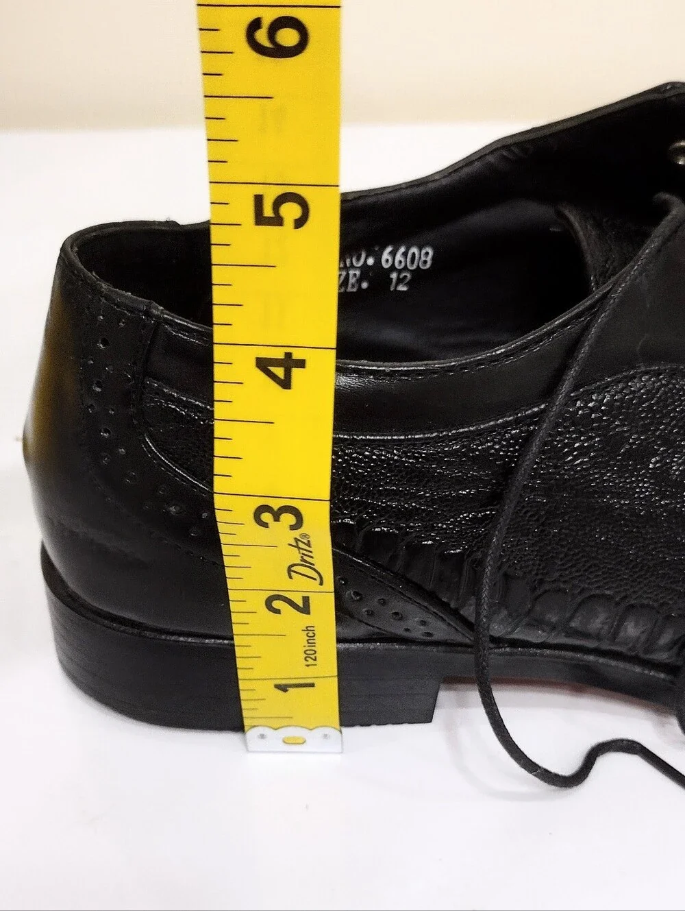 Antonio Cerrelli Sz 12 Men's Black Wingtip Derby Dress Shoes - Classic Lace-Up